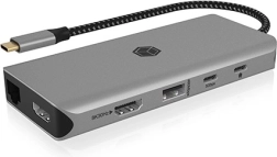 ICY BOX estación de acoplamiento USB‑C 12 en 1 con PD 100 W y 2× HDMI
