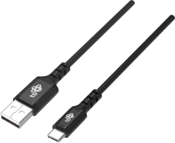 Cable de silicona USB‑USB‑C de 2 m, negro, Quick Charge
