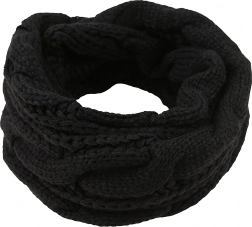 Cuello tubular de mujer negro – bufanda de invierno cálida sin extremos