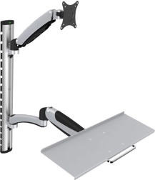Brazo de pared para monitor y teclado, máx. 27", máx. 8 kg, giratorio 360°