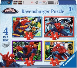 Puzle infantil Disney Spider-Man 4 en 1 – 12, 16, 20 y 24 piezas, 19×14 cm