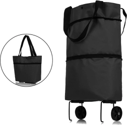 Bolsa de la compra plegable con ruedas negra