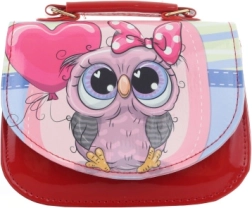 Bolso infantil con búho, rojo, brillante