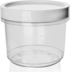 Caja redonda de alimentos de plástico con junta y tapa de rosca 940 ml
