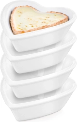 Cuencos de aperitivo de porcelana con forma de corazón 7,5 cm, 35 ml, 4 uds