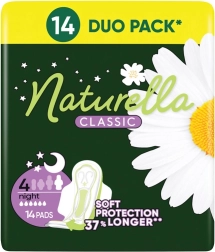 Compresas higiénicas Naturella Classic Night con alas 14 uds