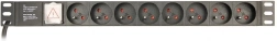 Regleta de alimentación PDU para rack, 8 tomas FR, 1U, 10–16 A, enchufe Schuko, cable de 3 m