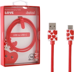 Cable de carga USB‑C con corazones con correa de silicona