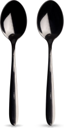 Cucharillas de té de acero inoxidable negras BLACK, 2 uds