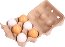 Bigjigs Toys huevos en caja, 6 uds