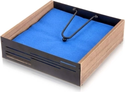 Servilletero metálico negro con brazo de presión LINE 18 × 18 × 5 cm