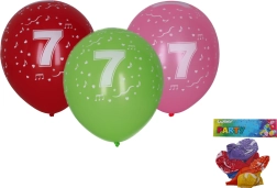 Globos inflables de 30 cm con número 7 – set de 5 uds