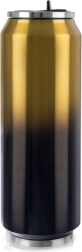 Vaso térmico con forma de lata 700 ml negro‑dorado