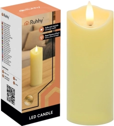 Vela LED 12,5 × 5 cm con llama parpadeante, blanco cálido