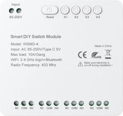 Módulo inteligente de conmutación AVATTO de cuatro canales para proyectos DIY 250 V