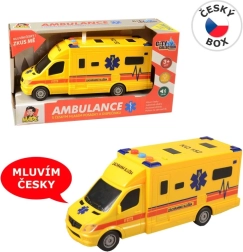 Ambulancia de inercia con luz y sonido, 19 cm
