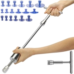 Juego para reparar abolladuras de carrocería con martillo deslizante y adaptadores PDR