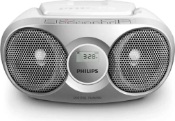 Radio portátil con CD plateada