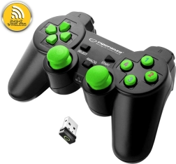Esperanza gamepad inalámbrico negro‑verde