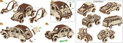 Rompecabezas 3D de madera: coche de carreras – Número 77