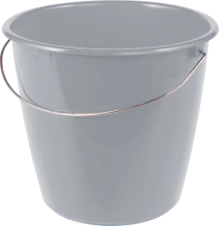 Cubo de 5 l con asa metálica, gris