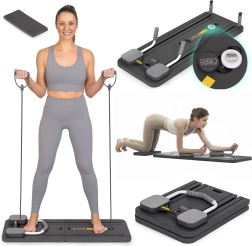 Tabla de pilates plegable con temporizador LCD y expansores ModernHome