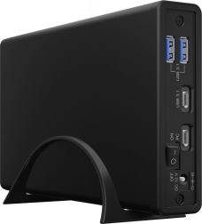 Caja externa ICY BOX para HDD/SSD de 2,5"/3,5" con USB‑C y hub USB