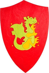 Escudo de madera con dragón Fauna