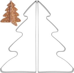 Juego de cortadores para galletas Árbol de Navidad 3D, acero inoxidable, 15,5 cm, 2 uds.