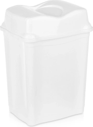 Cubo de basura de plástico con tapa abatible 28 l blanco