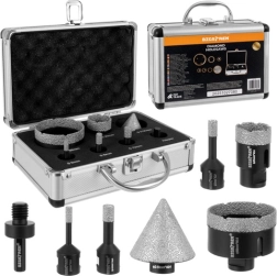 Juego de coronas perforadoras de diamante BIGSTREN 7 uds, M14 (6–68 mm) con fresa cónica