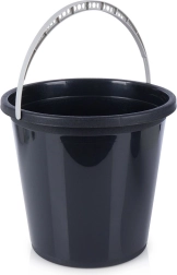 Cubo de plástico negro de 10 l