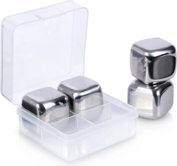 Cubos enfriadores de acero inoxidable para bebidas, reutilizables, 4 uds.