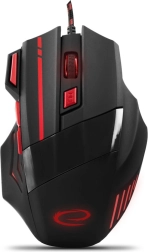 Ratón gaming con cable Esperanza con DPI ajustable (rojo)