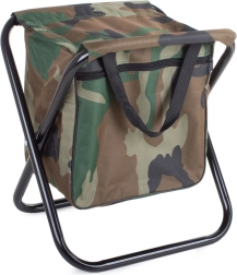 Taburete plegable para turismo y pesca con bolsa camuflaje moro