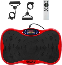 Plataforma vibratoria Renew Force con Bluetooth y bandas de resistencia