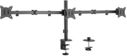 Soporte de escritorio ajustable para tres monitores de 17–27 pulgadas, hasta 7 kg