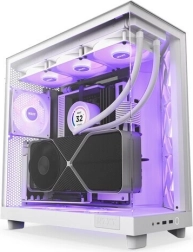 Caja de PC NZXT H6 Flow RGB, blanca