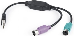 Adaptador 2× PS/2 a USB para ratón y teclado