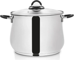 Olla de acero inoxidable con tapa de cristal DALIE 26 cm, 10,6 l