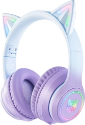 Auriculares gaming Onikuma con orejas de gatito azul-morado