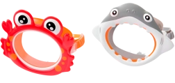 Gafas de buceo infantiles con diseño de cangrejo y tiburón, 3–8 años