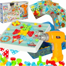Juego de construcción creativo con taladro en maletín, 261 piezas