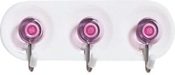 Colgador autoadhesivo con 3 ganchos, plástico y metal, surtido de colores 11 × 4 cm
