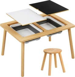 Mesa sensorial de madera Kruzzel con silla XL