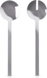 Cucharas de ensalada de acero inoxidable plateadas, 2 uds.