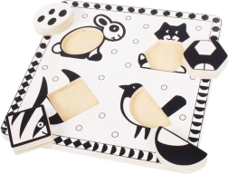 Bigjigs Toys rompecabezas encajable de madera formas en blanco y negro