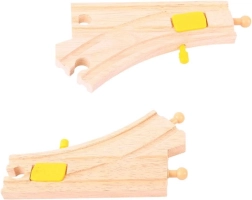 Cambio de vías de madera para trenes Bigjigs Rail, 2 uds