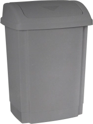 Papelera con tapa abatible de 25 l, gris