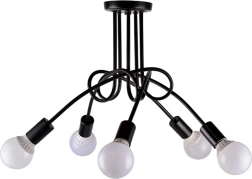 Lámpara de techo moderna 5x E27 – Negro